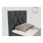 Łóżko kontynentalne ALDA 90x200 - H3 - ciemnoszary, struktura - strona lewa