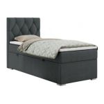 Łóżko kontynentalne ALDA 90x200 - H3 - ciemnoszary, struktura - strona lewa