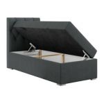 Łóżko kontynentalne ALDA 90x200 - H3 - ciemnoszary, struktura - strona lewa