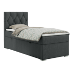 Łóżko kontynentalne ALDA 90x200 - H4 - ciemnoszary, struktura - strona lewa