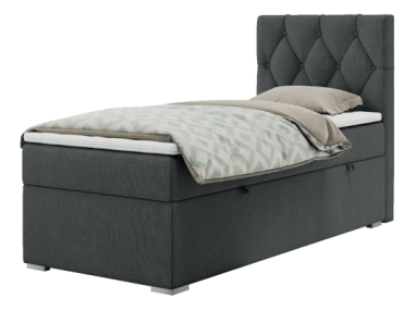 Łóżko kontynentalne ALDA 90x200 - H3 - ciemnoszary, struktura - strona prawa