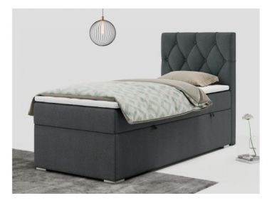 Łóżko kontynentalne ALDA 90x200 - H4 - ciemnoszary, struktura - strona prawa