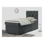 Łóżko kontynentalne ALDA 90x200 - H4 - ciemnoszary, struktura - strona prawa