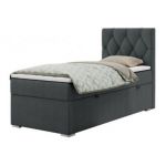 Łóżko kontynentalne ALDA 90x200 - H4 - ciemnoszary, struktura - strona prawa