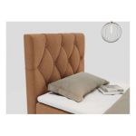 Łóżko kontynentalne ALDA 90x200 - H3 - pomarańczowy, struktura - strona lewa