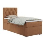 Łóżko kontynentalne ALDA 90x200 - H3 - pomarańczowy, struktura - strona lewa