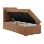 Łóżko kontynentalne ALDA 90x200 - H3 - pomarańczowy, struktura - strona lewa