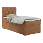 Łóżko kontynentalne ALDA 90x200 - H4 - pomarańczowy, struktura - strona lewa