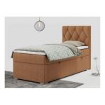 Łóżko kontynentalne ALDA 90x200 - H3 - pomarańczowy, struktura - strona prawa