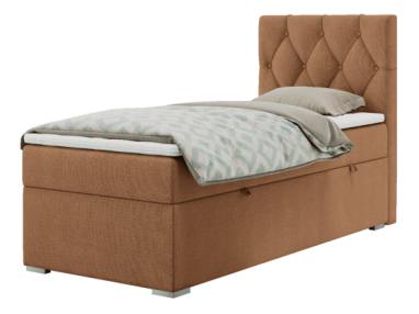 Łóżko kontynentalne ALDA 90x200 - H3 - pomarańczowy, struktura - strona prawa