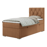 Łóżko kontynentalne ALDA 90x200 - H3 - pomarańczowy, struktura - strona prawa