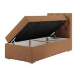 Łóżko kontynentalne ALDA 90x200 - H4 - pomarańczowy, struktura - strona prawa