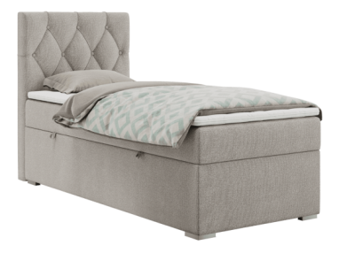 Łóżko kontynentalne ALDA 90x200 - H3 - beżowy, struktura - strona lewa