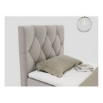 Łóżko kontynentalne ALDA 90x200 - H3 - beżowy, struktura - strona lewa