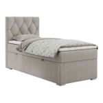 Łóżko kontynentalne ALDA 90x200 - H4 - beżowy, struktura - strona lewa