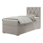 Łóżko kontynentalne ALDA 90x200 - H3 - beżowy, struktura - strona prawa