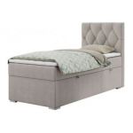 Łóżko kontynentalne ALDA 90x200 - H3 - beżowy, struktura - strona prawa