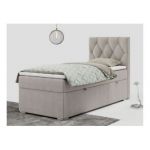 Łóżko kontynentalne ALDA 90x200 - H4 - beżowy, struktura - strona prawa