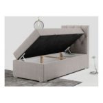 Łóżko kontynentalne ALDA 90x200 - H4 - beżowy, struktura - strona prawa