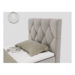 Łóżko kontynentalne ALDA 90x200 - H4 - beżowy, struktura - strona prawa