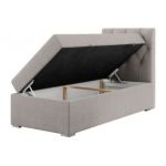 Łóżko kontynentalne ALDA 90x200 - H4 - beżowy, struktura - strona prawa