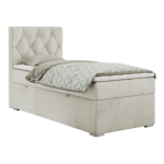 Łóżko kontynentalne ALDA 90x200 - H3 - beżowy, welwet - strona lewa