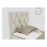 Łóżko kontynentalne ALDA 90x200 - H3 - beżowy, welwet - strona lewa