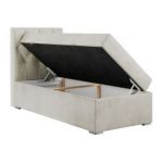 Łóżko kontynentalne ALDA 90x200 - H4 - beżowy, welwet - strona lewa