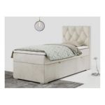 Łóżko kontynentalne ALDA 90x200 - H3 - beżowy, welwet - strona prawa