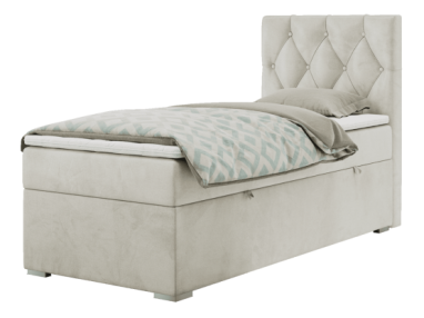 Łóżko kontynentalne ALDA 90x200 - H3 - beżowy, welwet - strona prawa