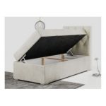 Łóżko kontynentalne ALDA 90x200 - H3 - beżowy, welwet - strona prawa