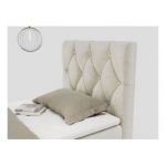 Łóżko kontynentalne ALDA 90x200 - H3 - beżowy, welwet - strona prawa