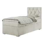 Łóżko kontynentalne ALDA 90x200 - H4 - beżowy, welwet - strona prawa