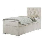 Łóżko kontynentalne ALDA 90x200 - H4 - beżowy, welwet - strona prawa