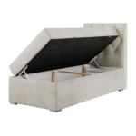 Łóżko kontynentalne ALDA 90x200 - H4 - beżowy, welwet - strona prawa