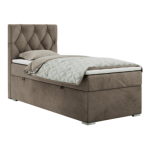 Łóżko kontynentalne ALDA 90x200 - H3 - brązowy, welwet - strona lewa