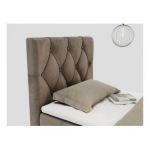 Łóżko kontynentalne ALDA 90x200 - H4 - brązowy, welwet - strona lewa