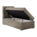 Łóżko kontynentalne ALDA 90x200 - H4 - brązowy, welwet - strona lewa