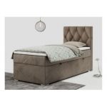 Łóżko kontynentalne ALDA 90x200 - H3 - brązowy, welwet - strona prawa