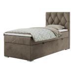 Łóżko kontynentalne ALDA 90x200 - H3 - brązowy, welwet - strona prawa