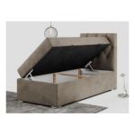 Łóżko kontynentalne ALDA 90x200 - H3 - brązowy, welwet - strona prawa