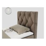 Łóżko kontynentalne ALDA 90x200 - H3 - brązowy, welwet - strona prawa