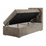 Łóżko kontynentalne ALDA 90x200 - H4 - brązowy, welwet - strona prawa