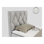 Łóżko kontynentalne ALDA 90x200 - H3 - jasnoszary, welwet - strona lewa