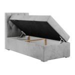 Łóżko kontynentalne ALDA 90x200 - H4 - jasnoszary, welwet - strona lewa