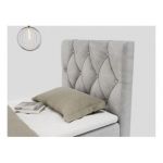 Łóżko kontynentalne ALDA 90x200 - H4 - jasnoszary, welwet - strona prawa