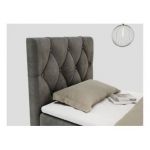 Łóżko kontynentalne ALDA 90x200 - H3 - ciemnoszary, welwet - strona lewa