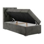 Łóżko kontynentalne ALDA 90x200 - H3 - ciemnoszary, welwet - strona lewa