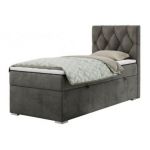 Łóżko kontynentalne ALDA 90x200 - H3 - ciemnoszary, welwet - strona prawa