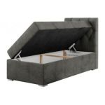 Łóżko kontynentalne ALDA 90x200 - H3 - ciemnoszary, welwet - strona prawa